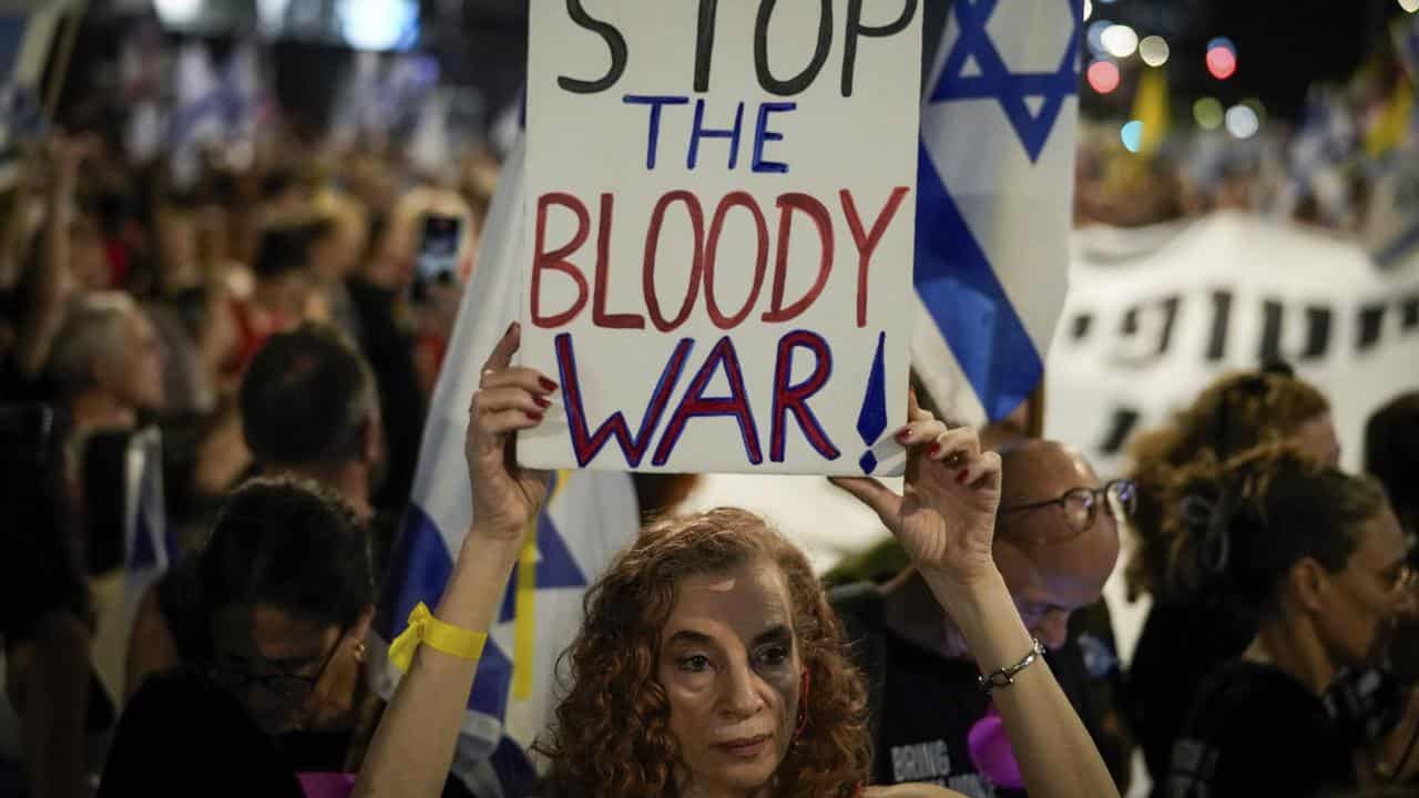 A demonstrator in Tel Aviv