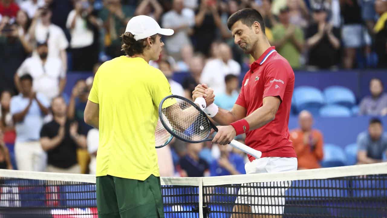 Alex de Minaur and Novak Djokovic.