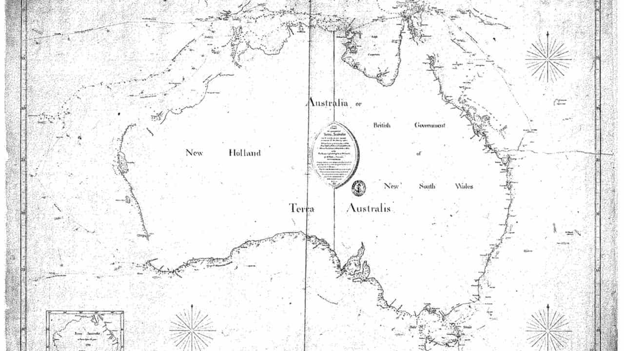 Matthew Flinders' map of Australia.