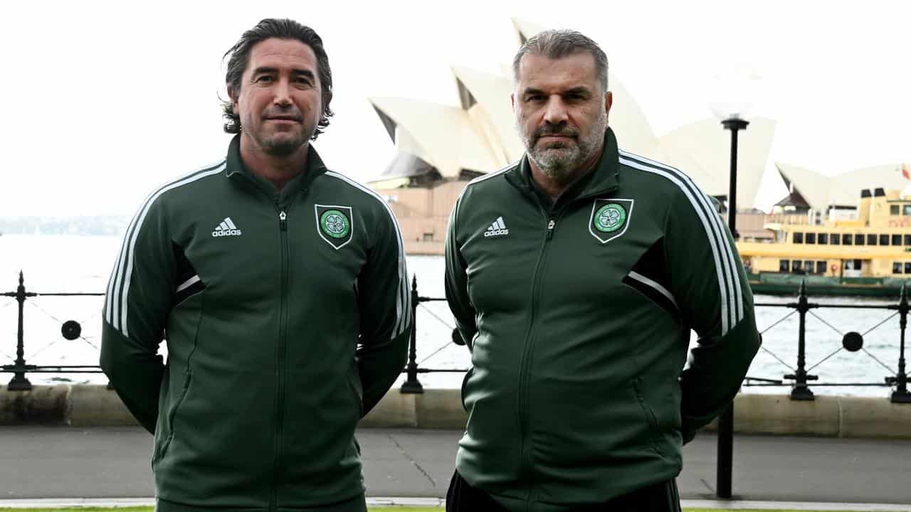 Harry Kewell and Ange Postecoglou.