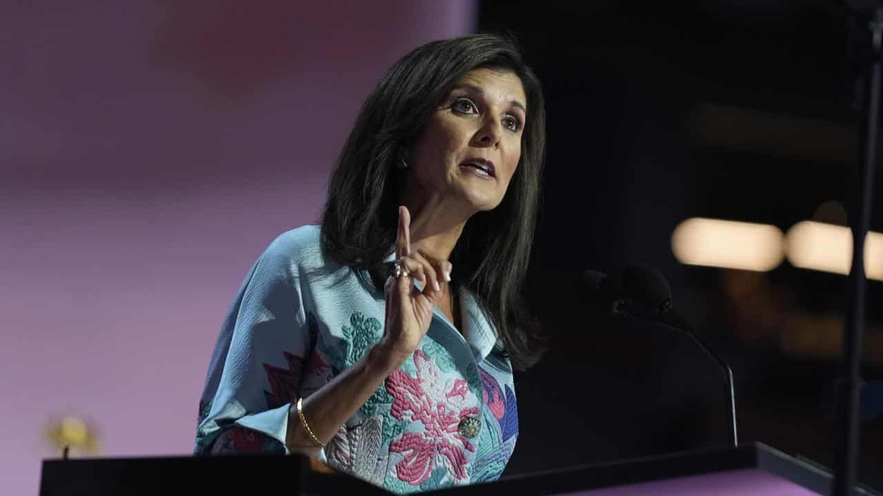 Nikki Haley speaks at the Republican National Convention in Milwaukee