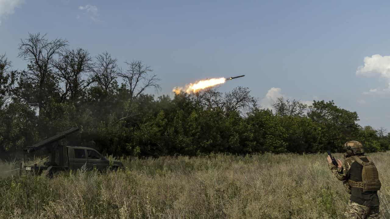 Ukraine forces operate near the frontline