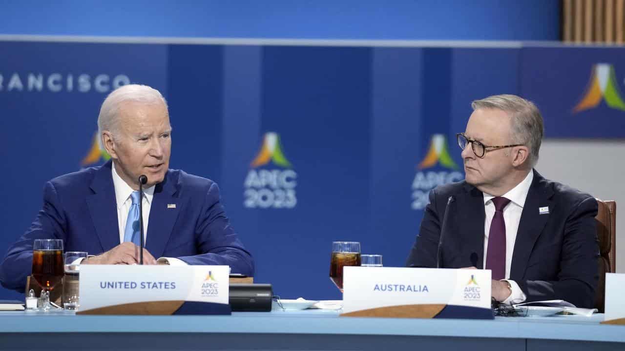 Joe Biden and Anthony Albanese at the 2023 APEC summit