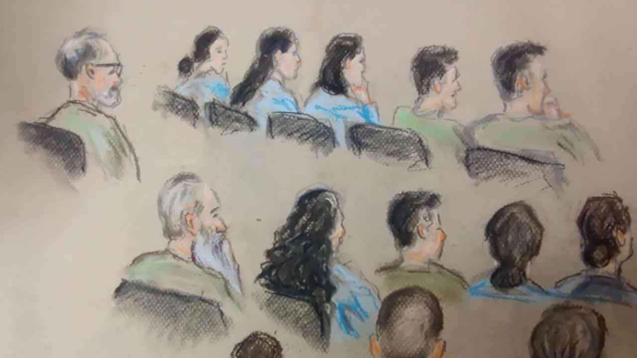 Court sketch of the defendants (file image)