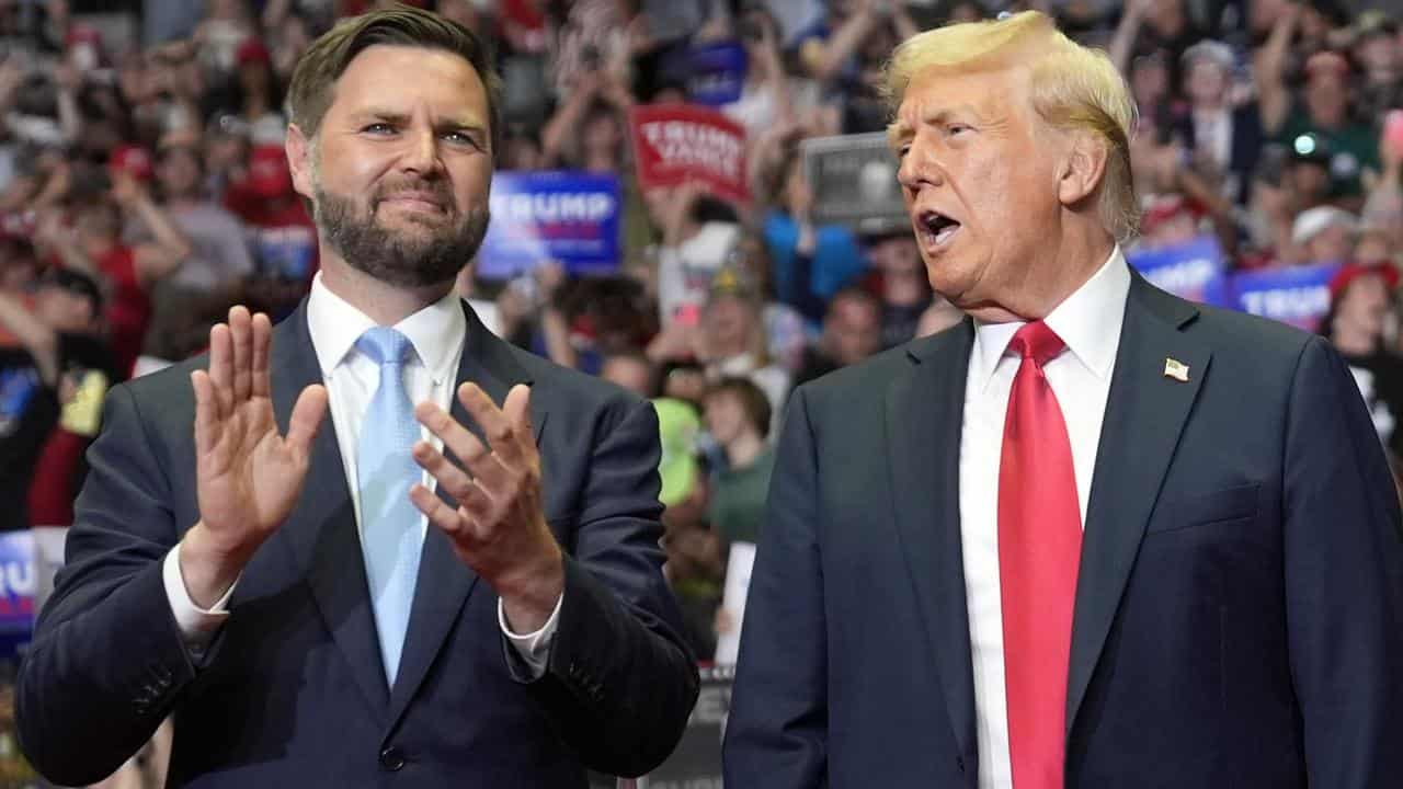 Republican vice-presidential candidate JD Vance and Donald Trump