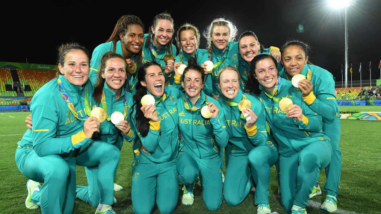 Australia's 2016 rugby sevens gold medal winners