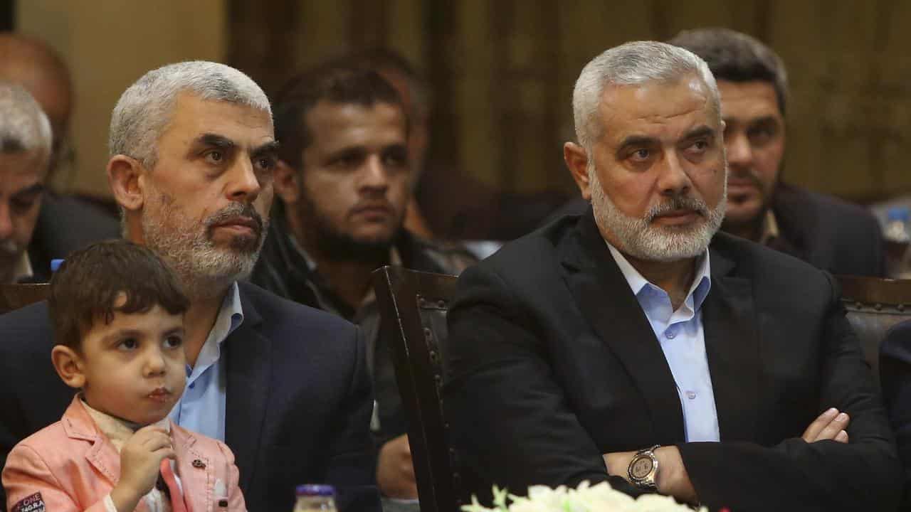 Hamas leaders Yehya Sinwar and Ismail Haniyeh