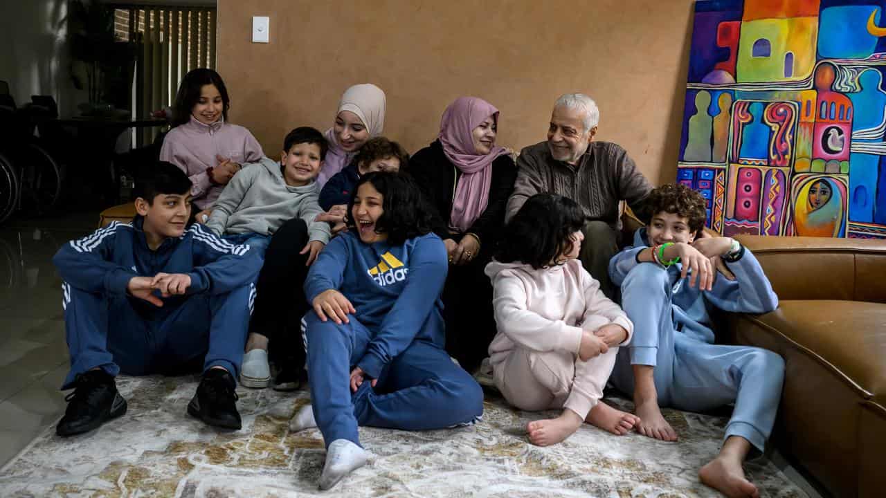 Fayez Elhasani (far right) and family members 