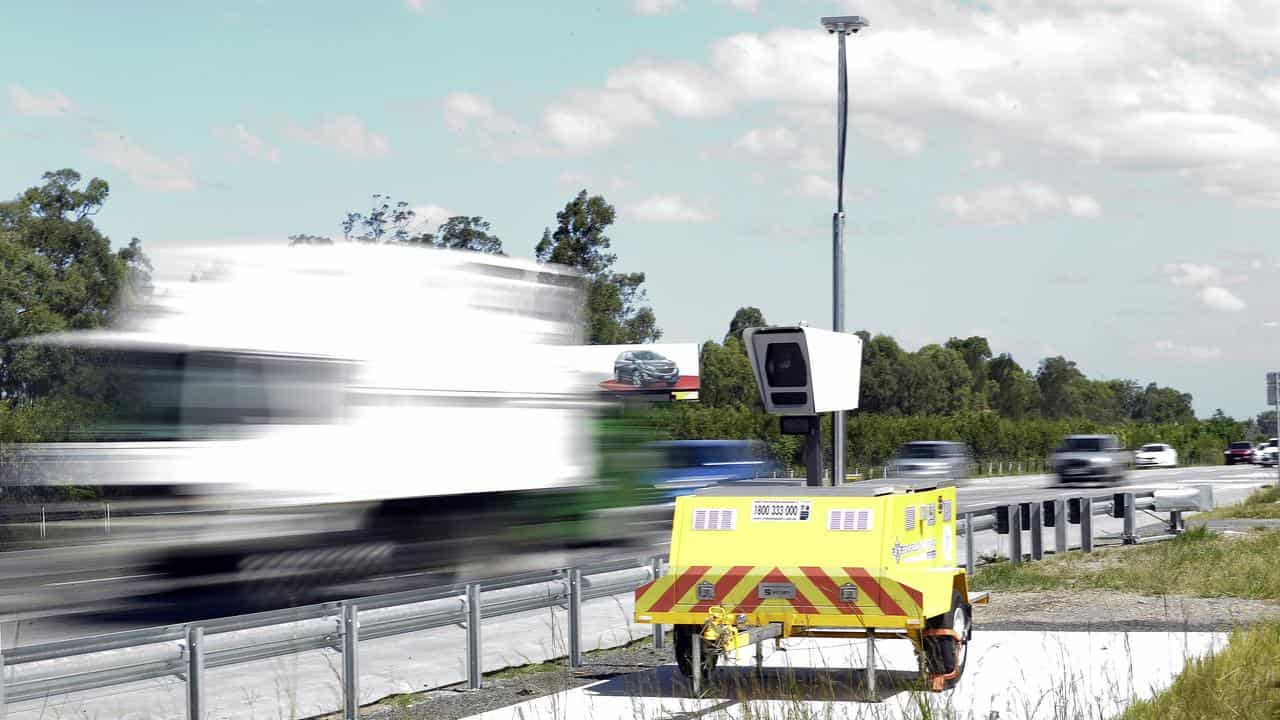 A mobile speed camera (file)