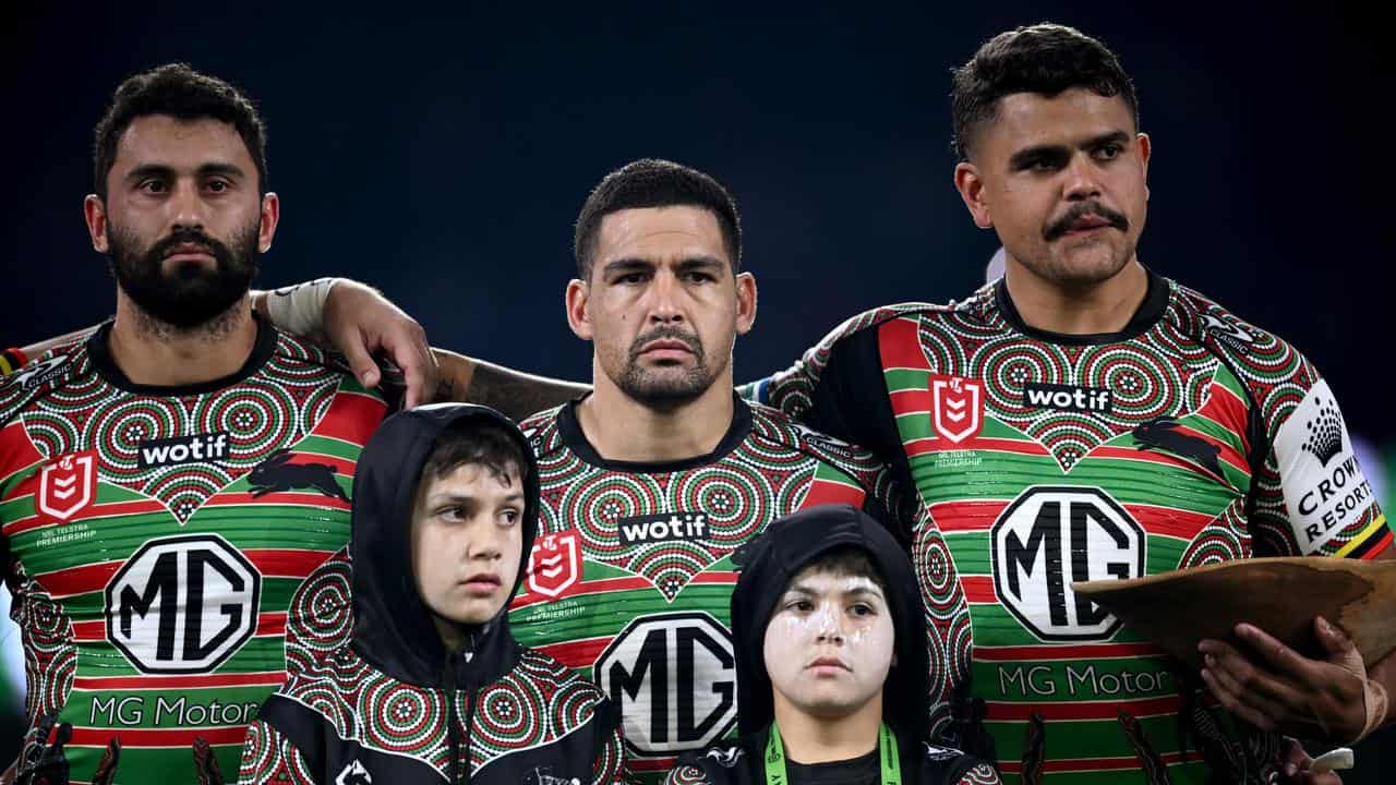 Alex Johnston, Cody Walker and Latrell Mitchell.