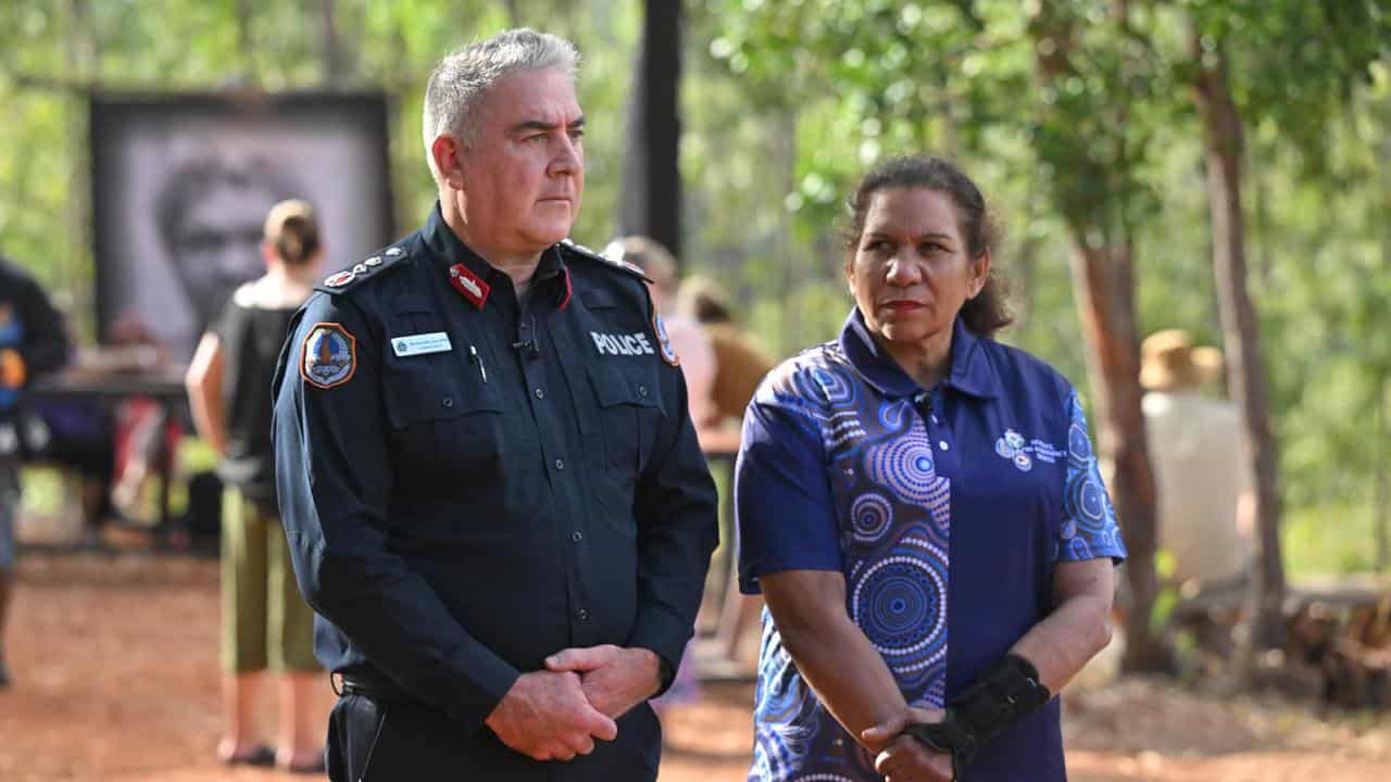 NT Police Commissioner Michael Murphy with Leanne Liddle