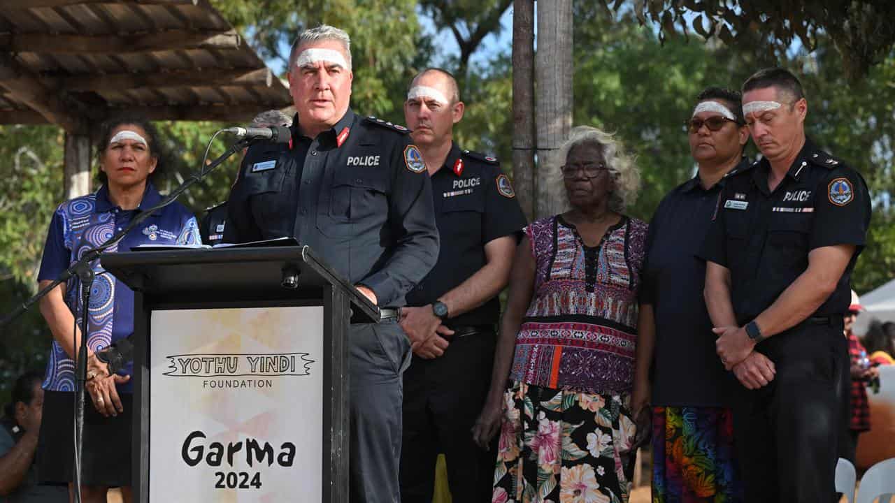 NT Police Commissioner Michael Murphy during his apology 