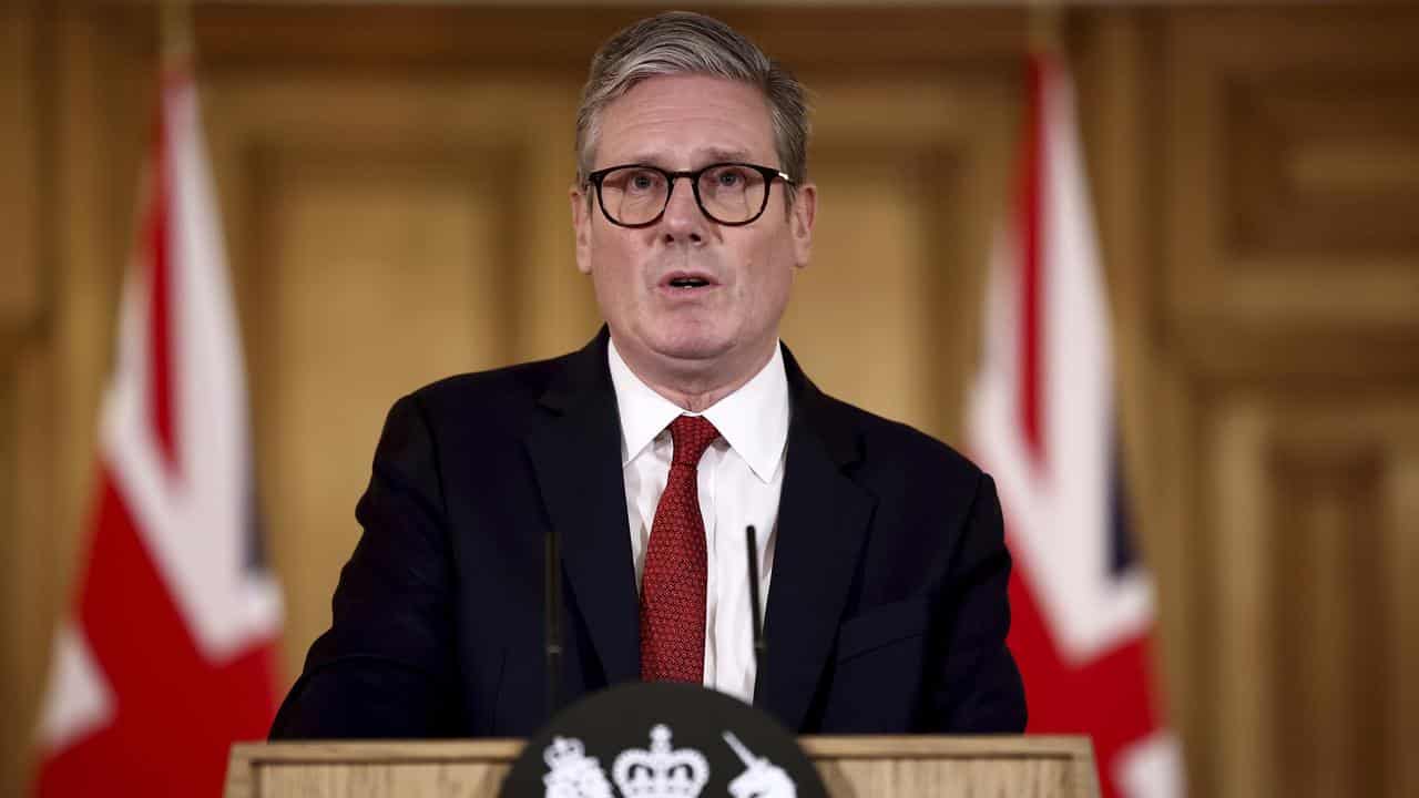 UK Prime Minister Keir Starmer speaks at 10 Downing Street, London