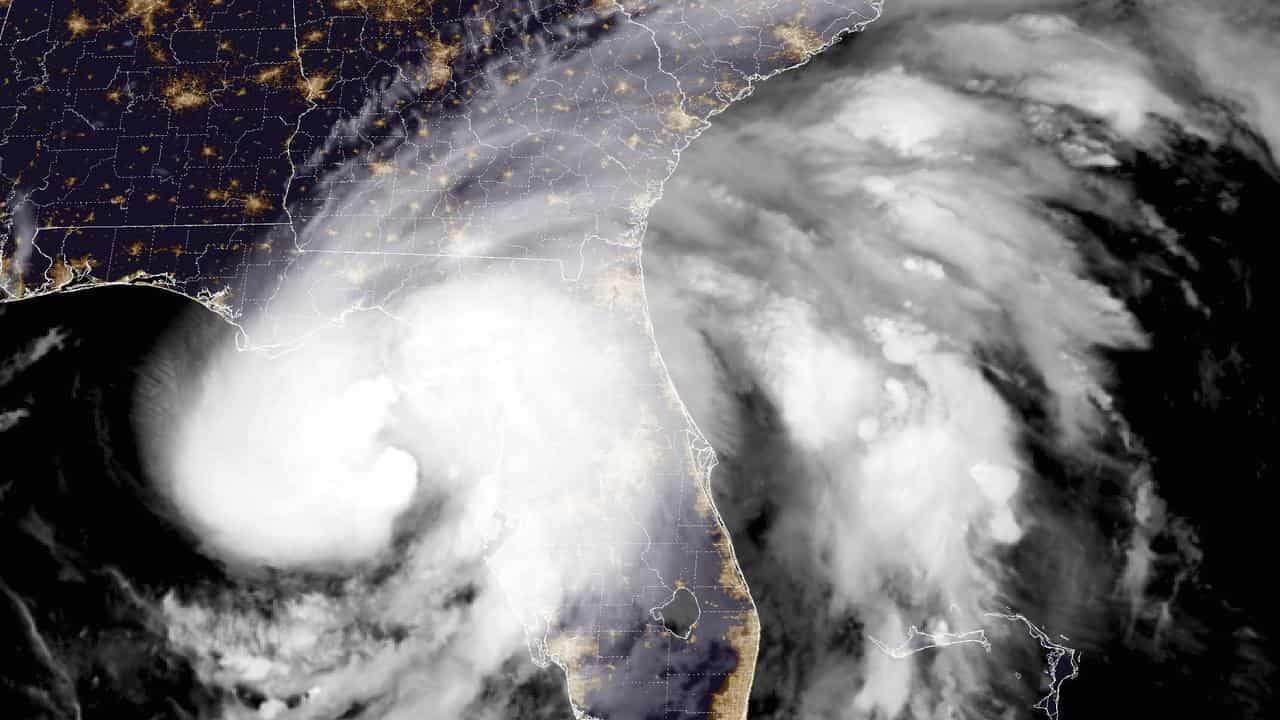 Satellite image of Hurricane Debby approaching Florida