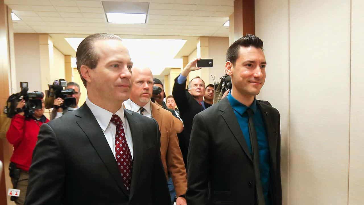 David Daleiden arrives at a court.