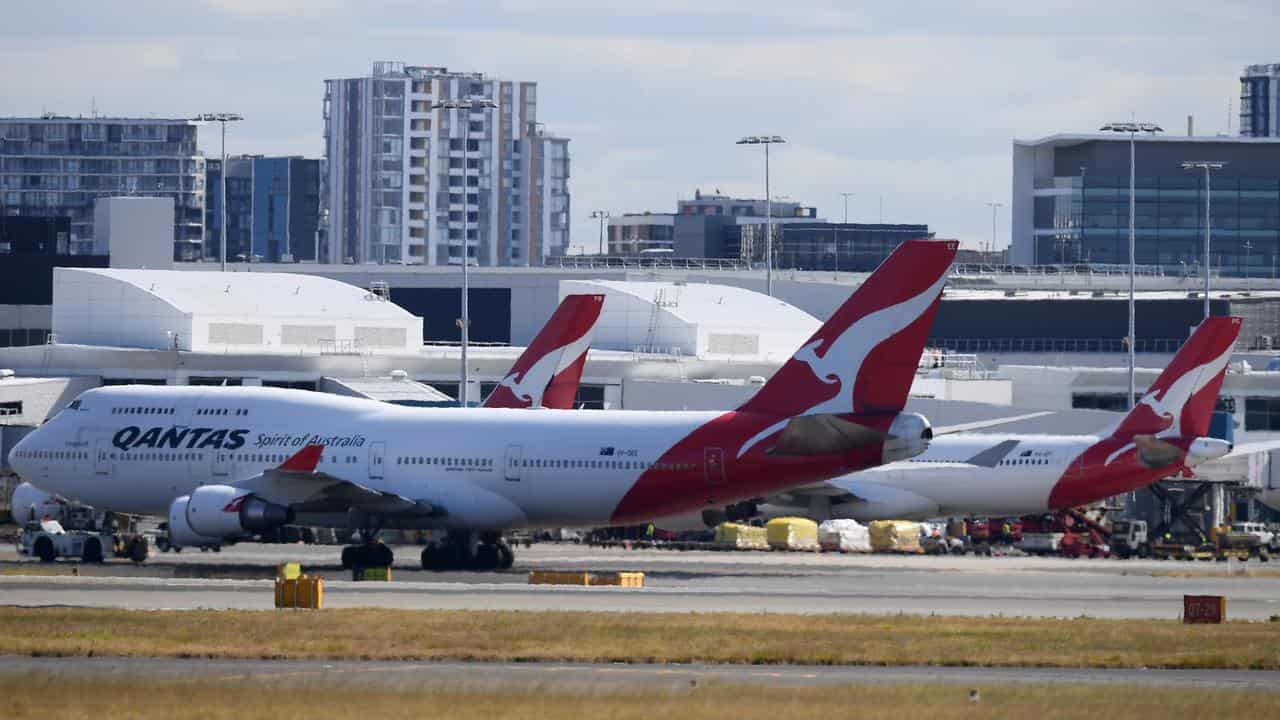 Qantas planes at Sydney Airport