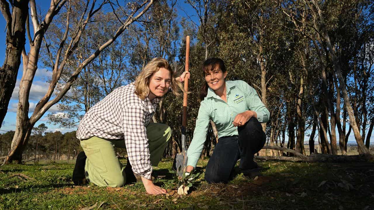 Christie de Mestre (left) and Landcare coordinator Julie Roberts