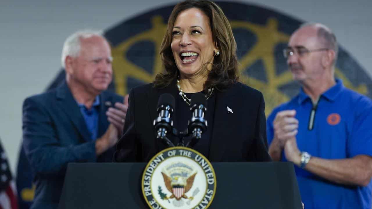 Kamala Harris,Tim Walz,Shawn Fain