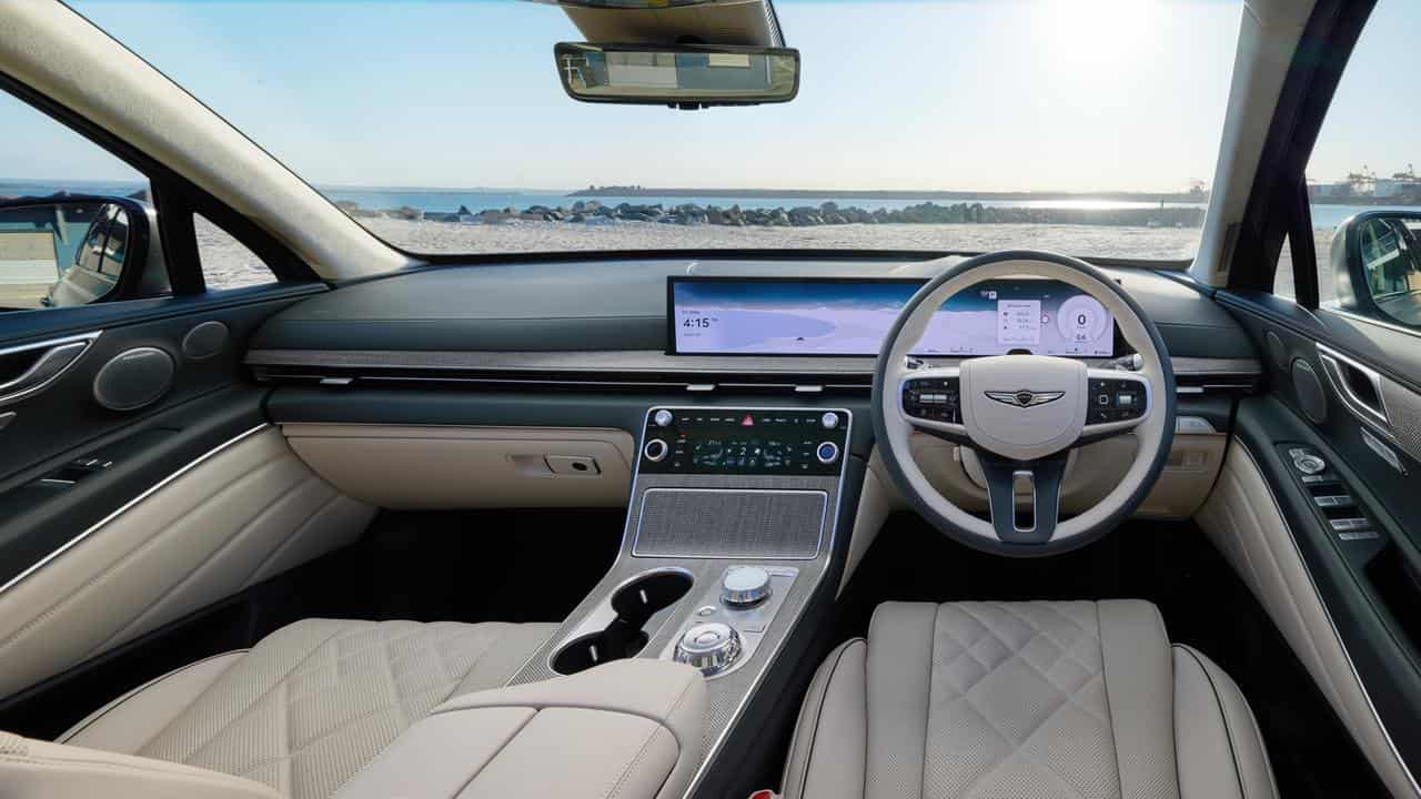 The interior to the new Genesis GV80 SUV