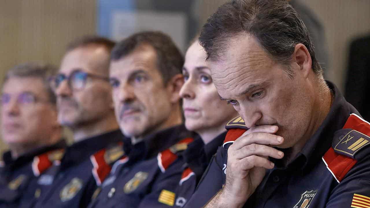 Police at a press conference