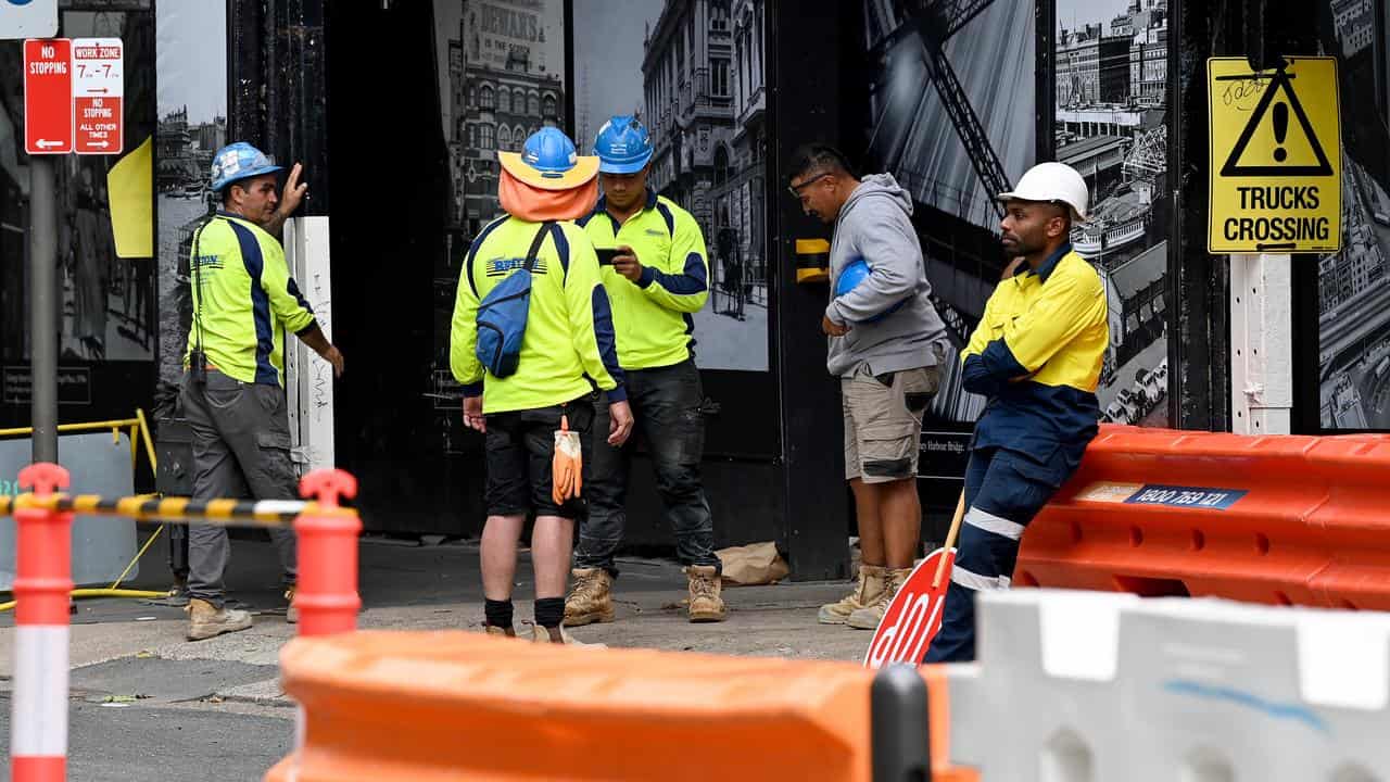 Construction workers in Sydney