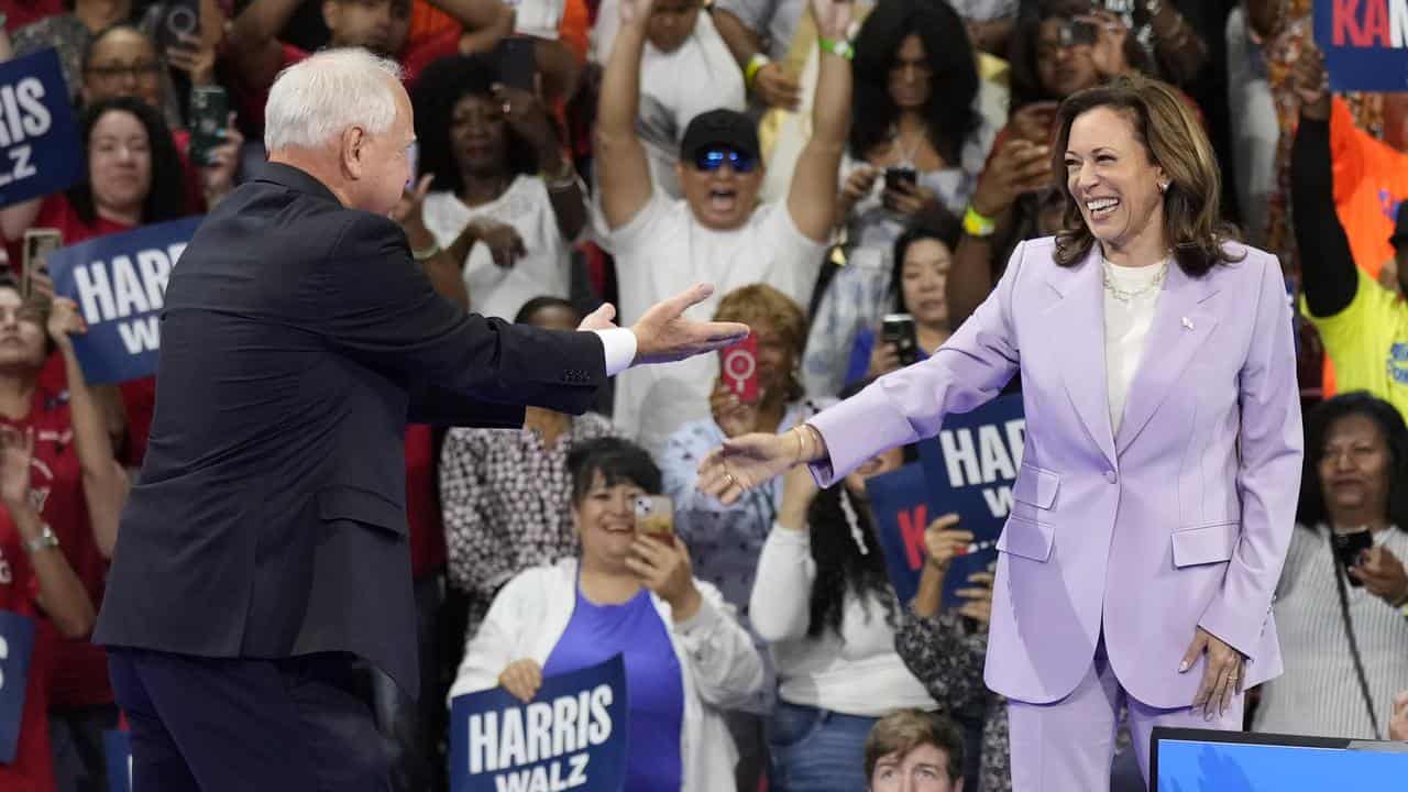 Vice President Kamala Harris and running mate Minnesota Gov. Tim Walz