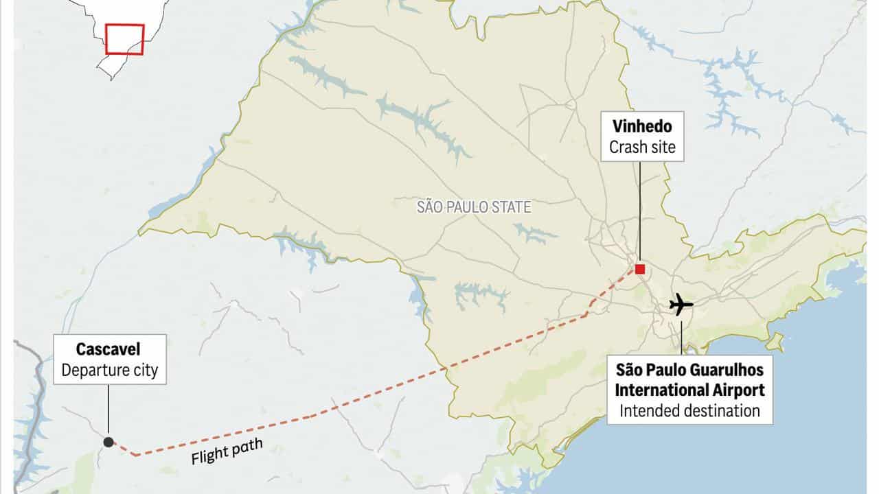 Map of plane crash fight route