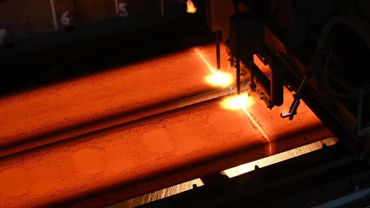 Steel production at a steelworks (file image)