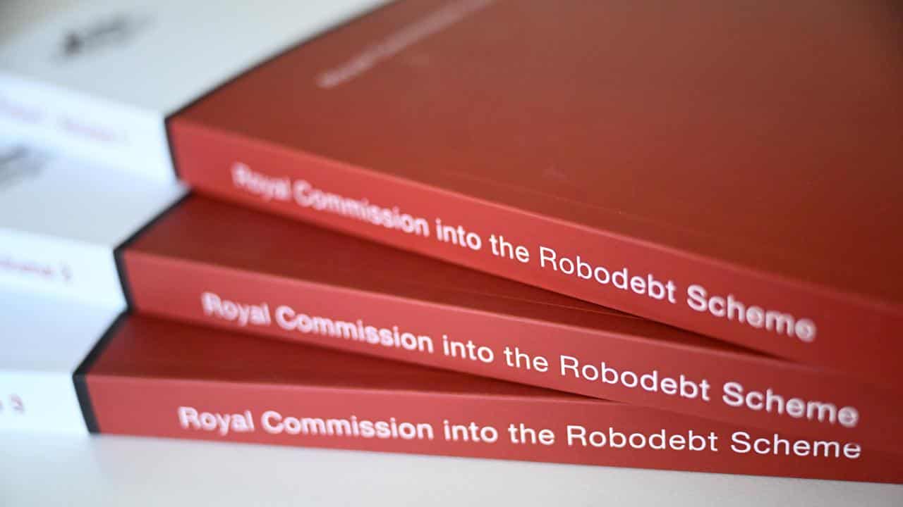 Copies of the royal commission report (file image)