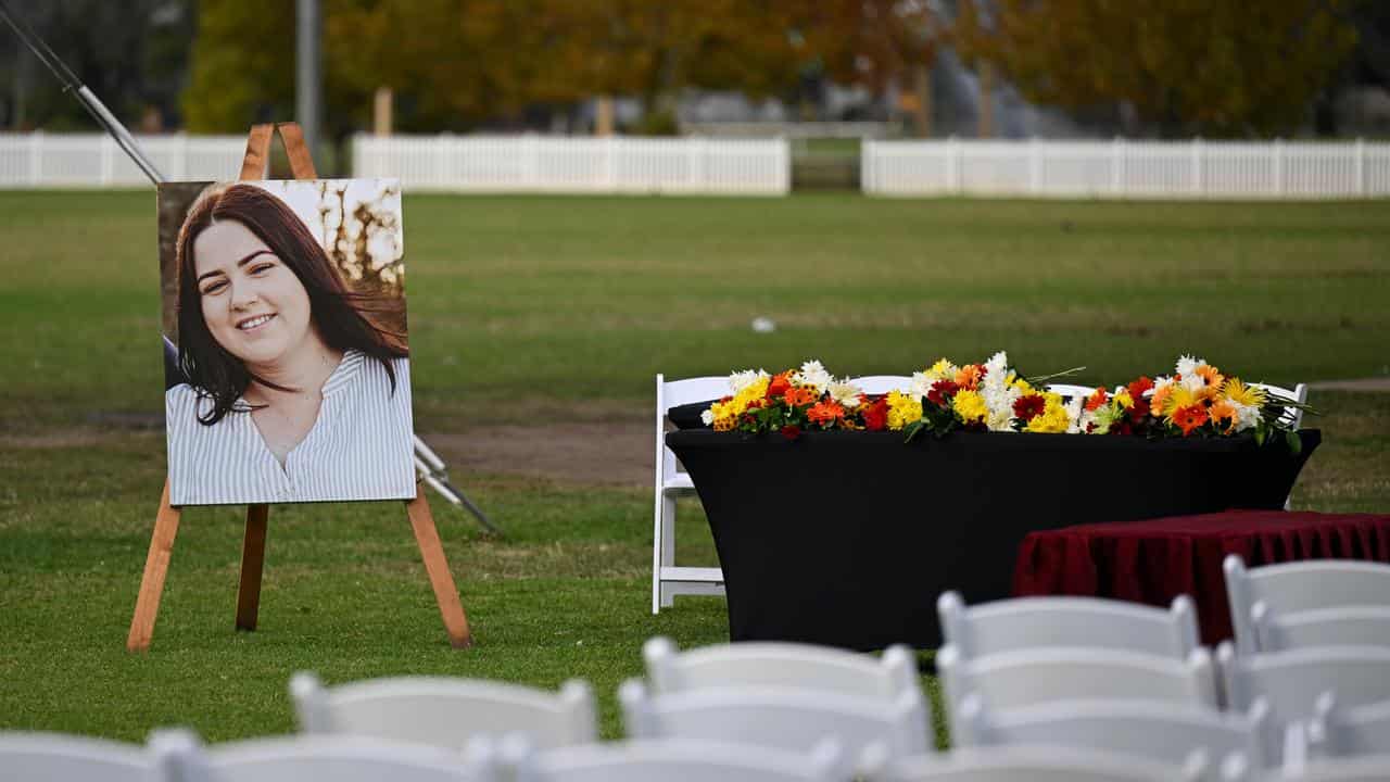 Molly Ticehurst ahead of a funeral service at Forbes