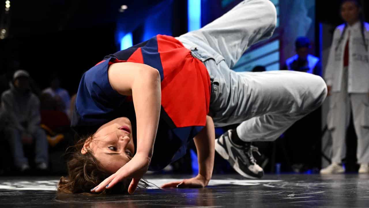 Raygun performs a trick at the Olympic qualifying event in Sydney.