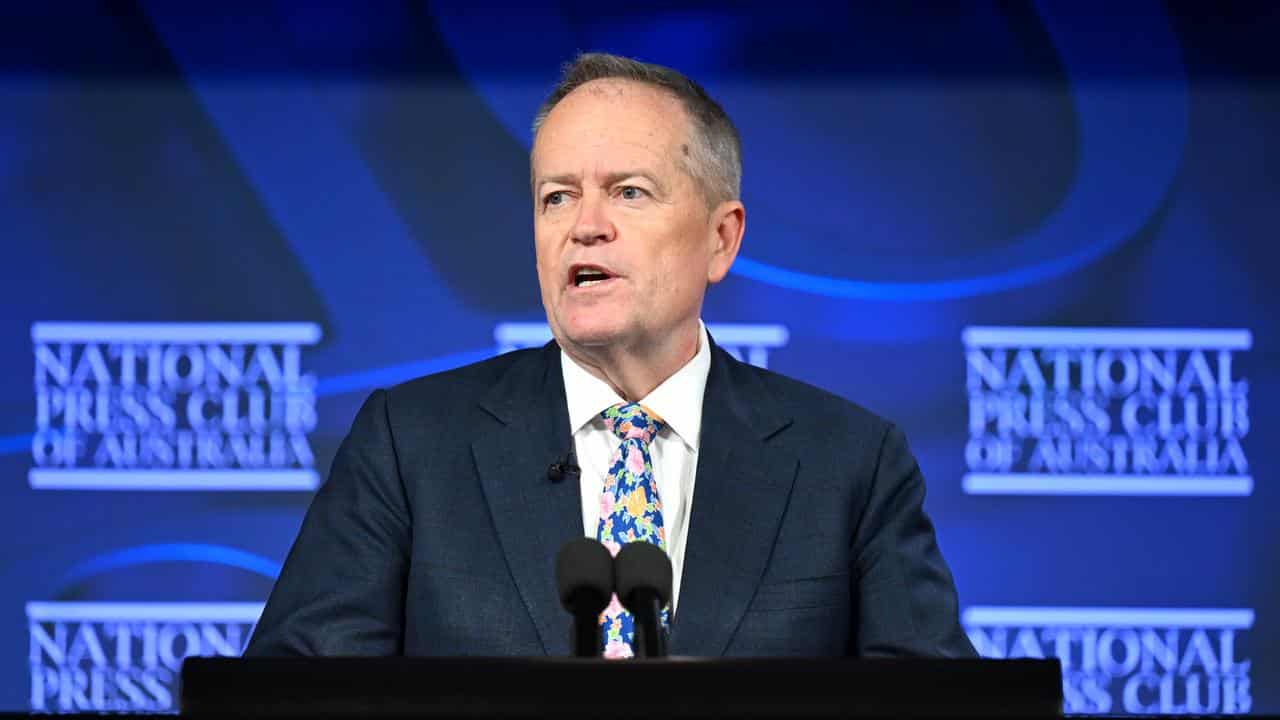 NDIS Minister Bill Shorten speaks at the National Press Club