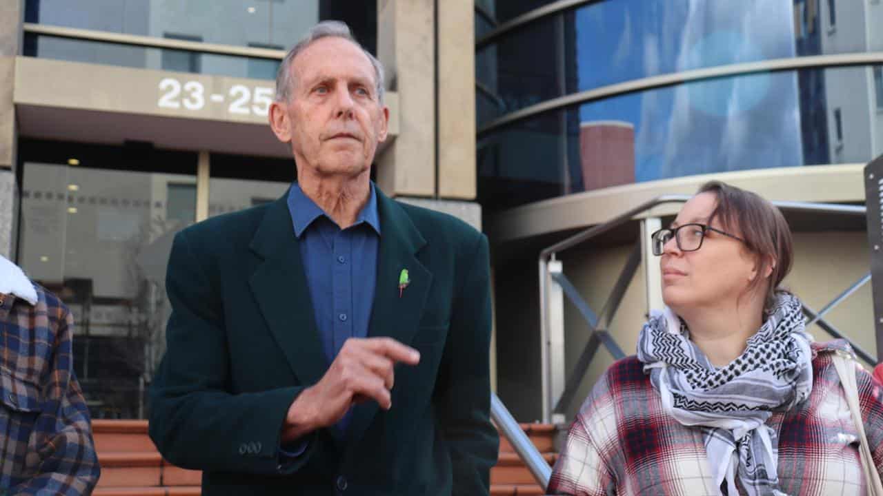 Veteran environmentalist Bob Brown and Kristy Alger