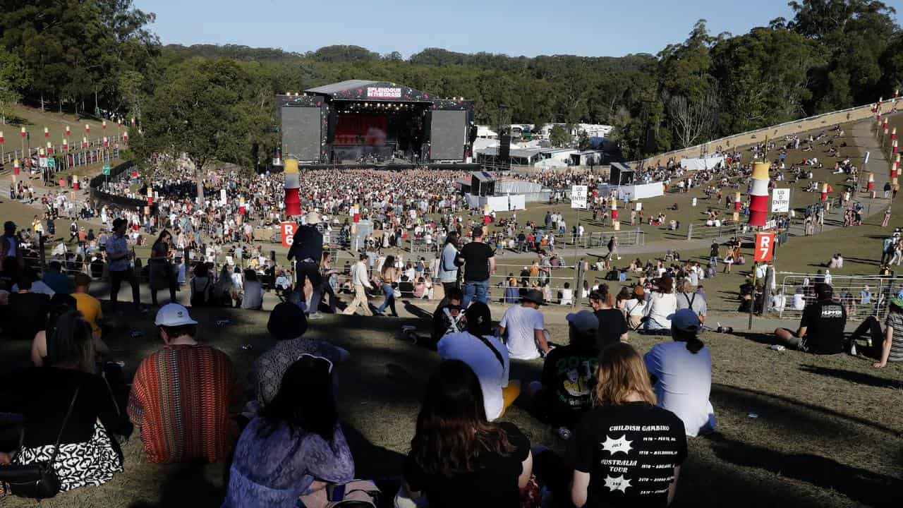 Festival patrons at Splendour in the Grass in northern NSW