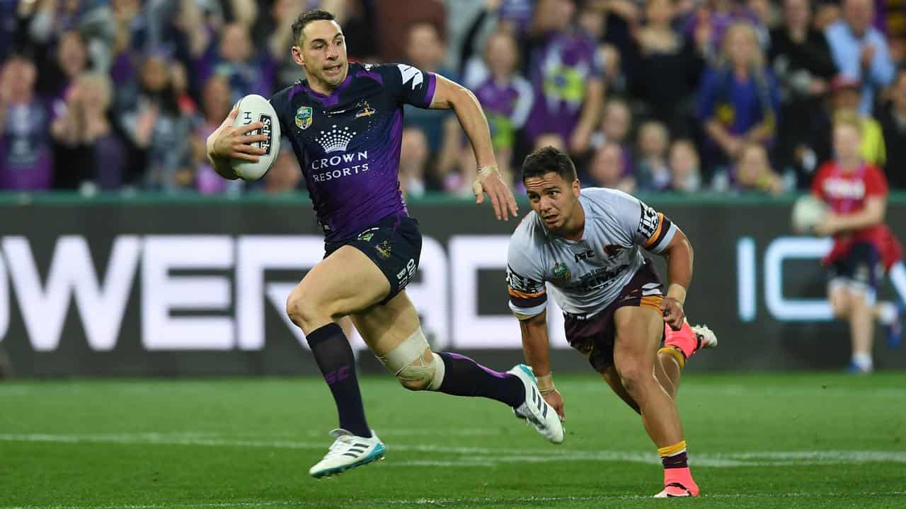 The Storm's Billy Slater  (left).