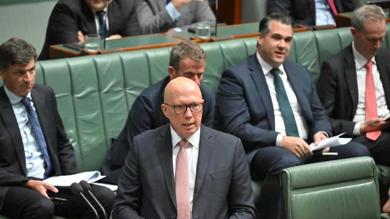 Opposition Leader Peter Dutton during question time in parliament