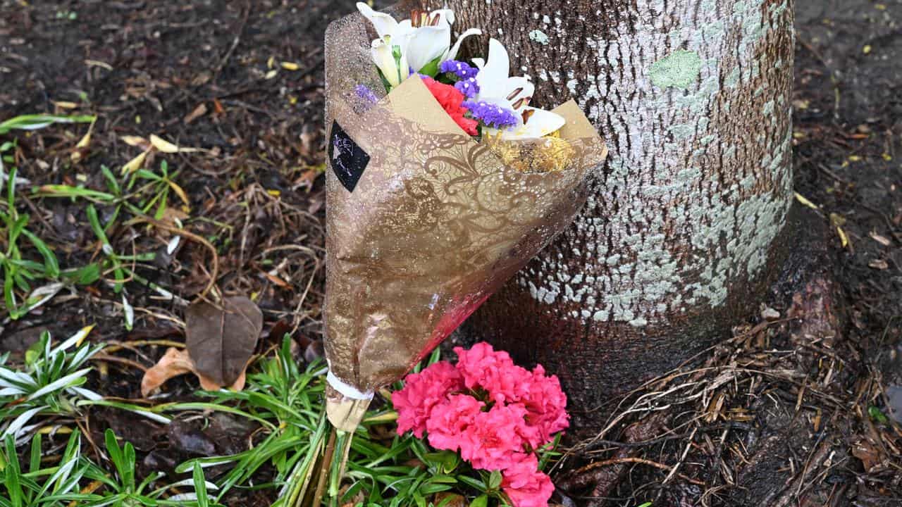 A bouquet of flowers at the crime scene (file image)