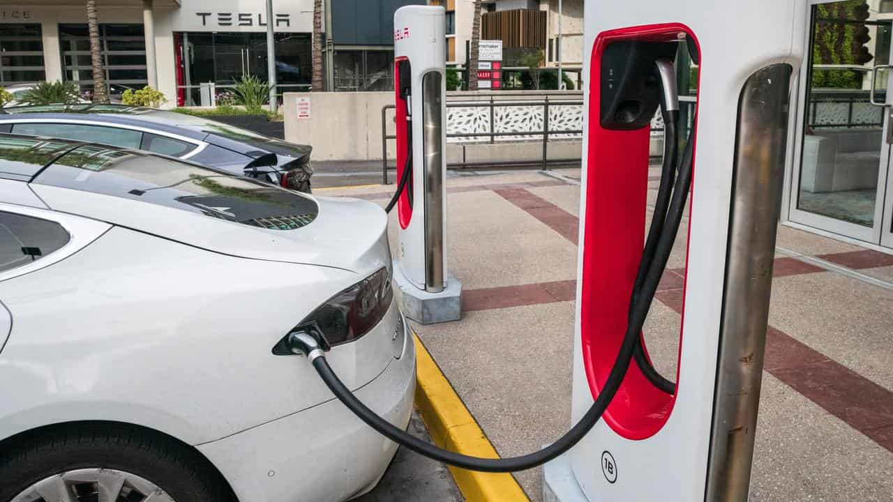 Tesla EV charging station