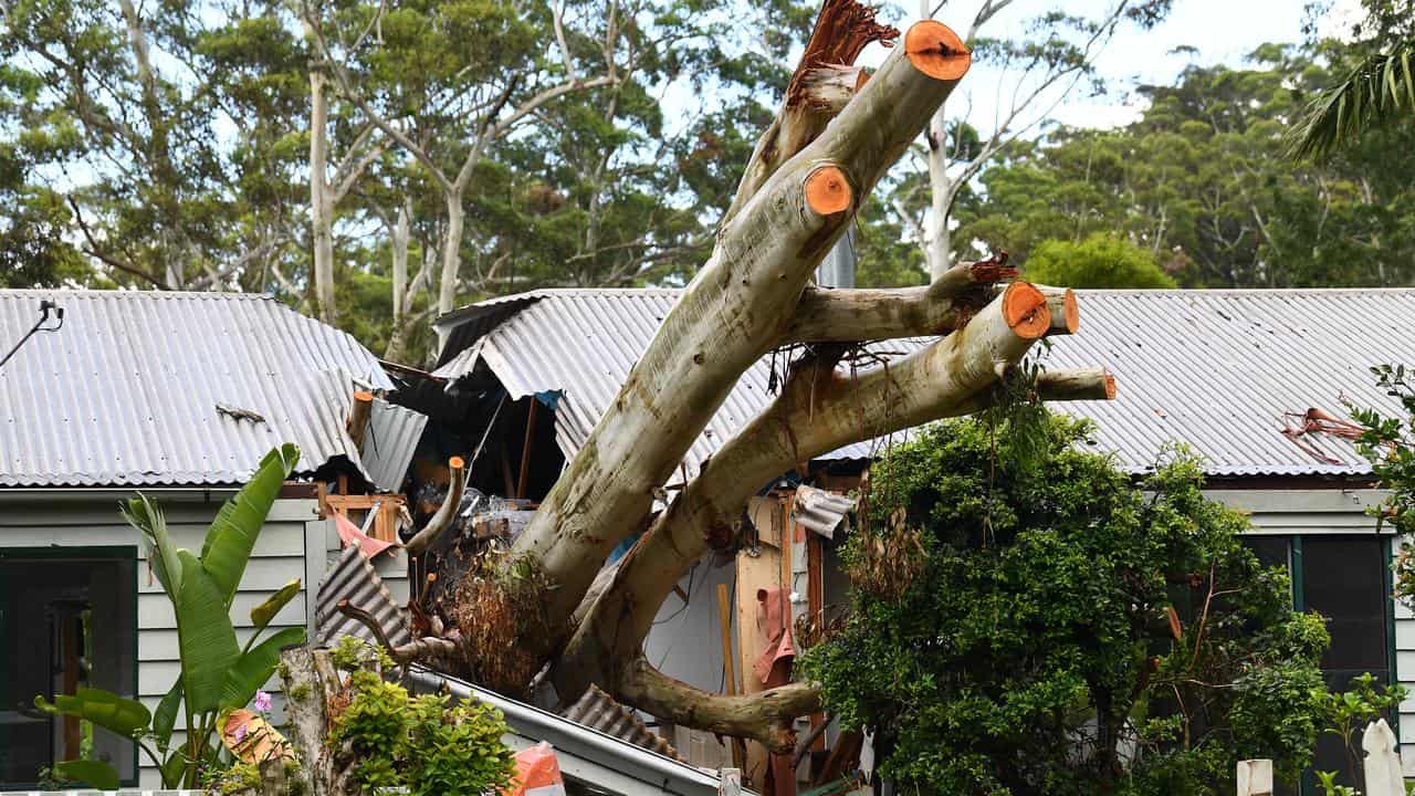 Damage to a house in the Gold Coast hinterland