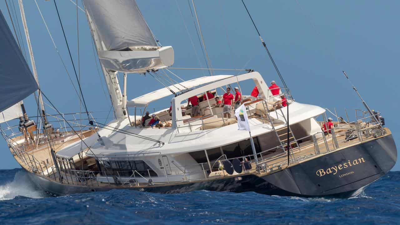 Handout photo of the Bayesian sailing boat, in Palermo, Sicily, Italy