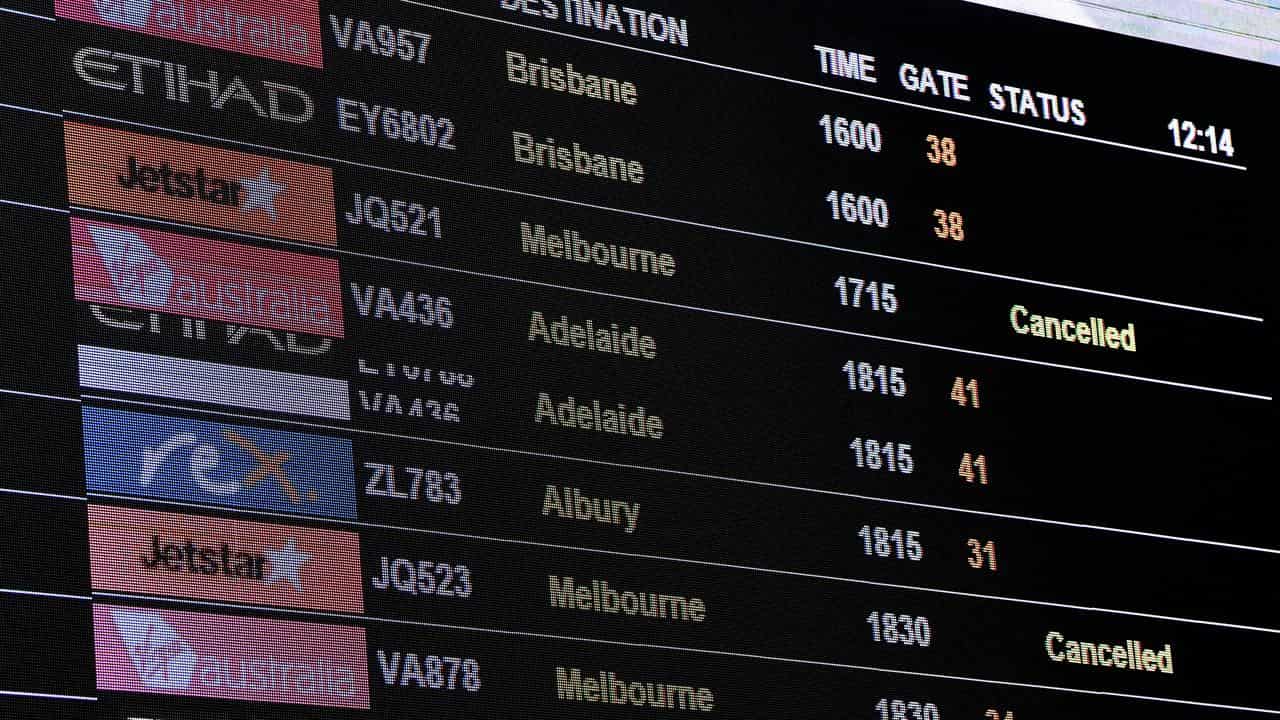 Airport display board (file image)