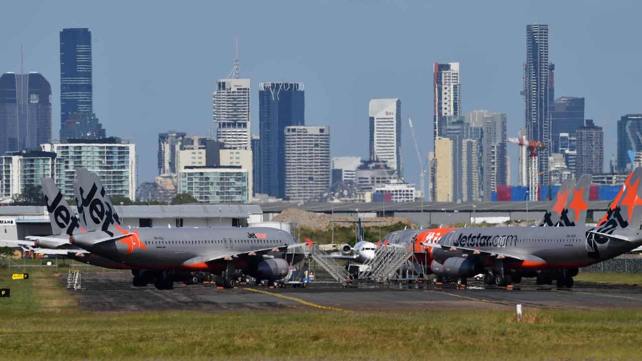 Jetstar planes at Brisbane Airport