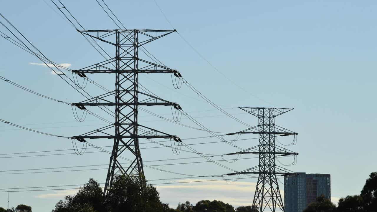 High voltage transmission lines in Sydney.