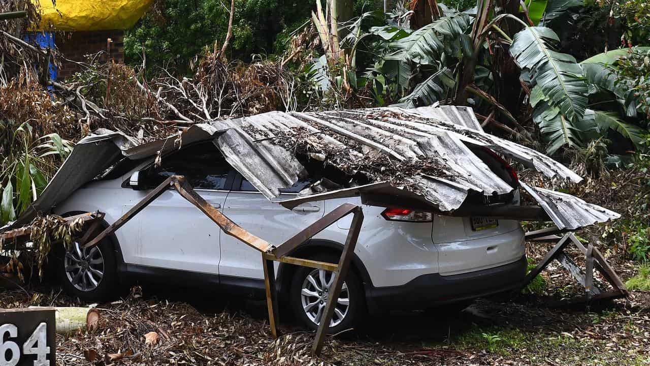 Damaged car in Mount Tamborine, Queensland