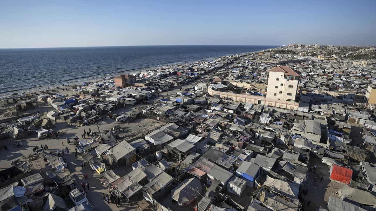 Tents in Deir al-Balah, Gaza Strip