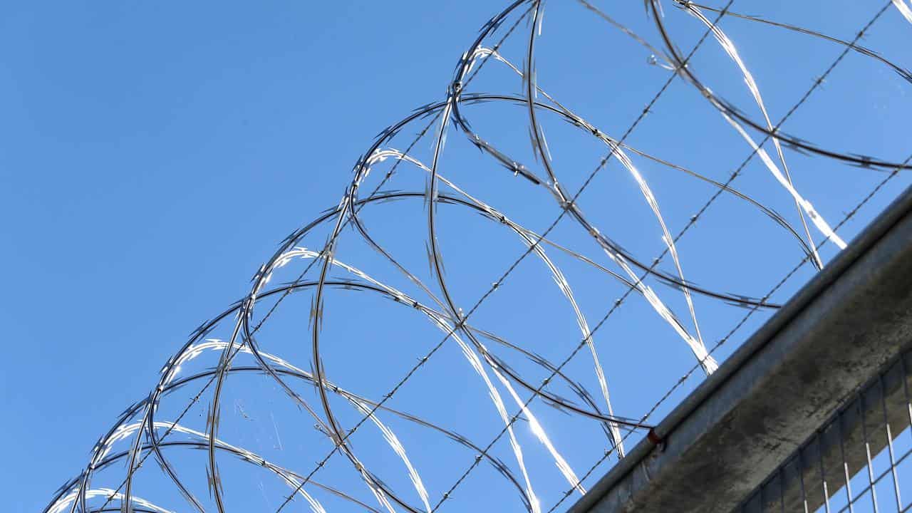 Razor wire at an Australian prison