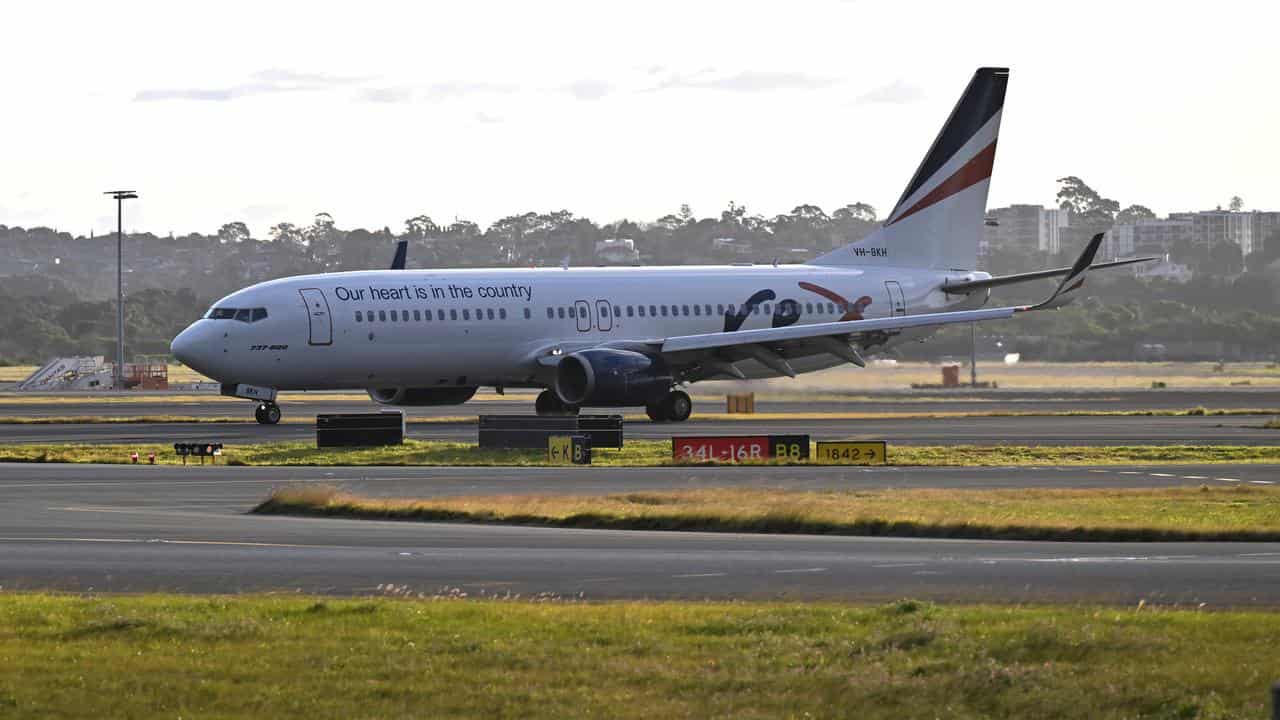 Rex plane at Sydney Airport (file image)