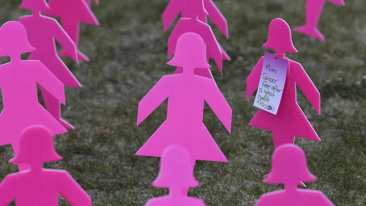 A breast cancer memorial (file image)