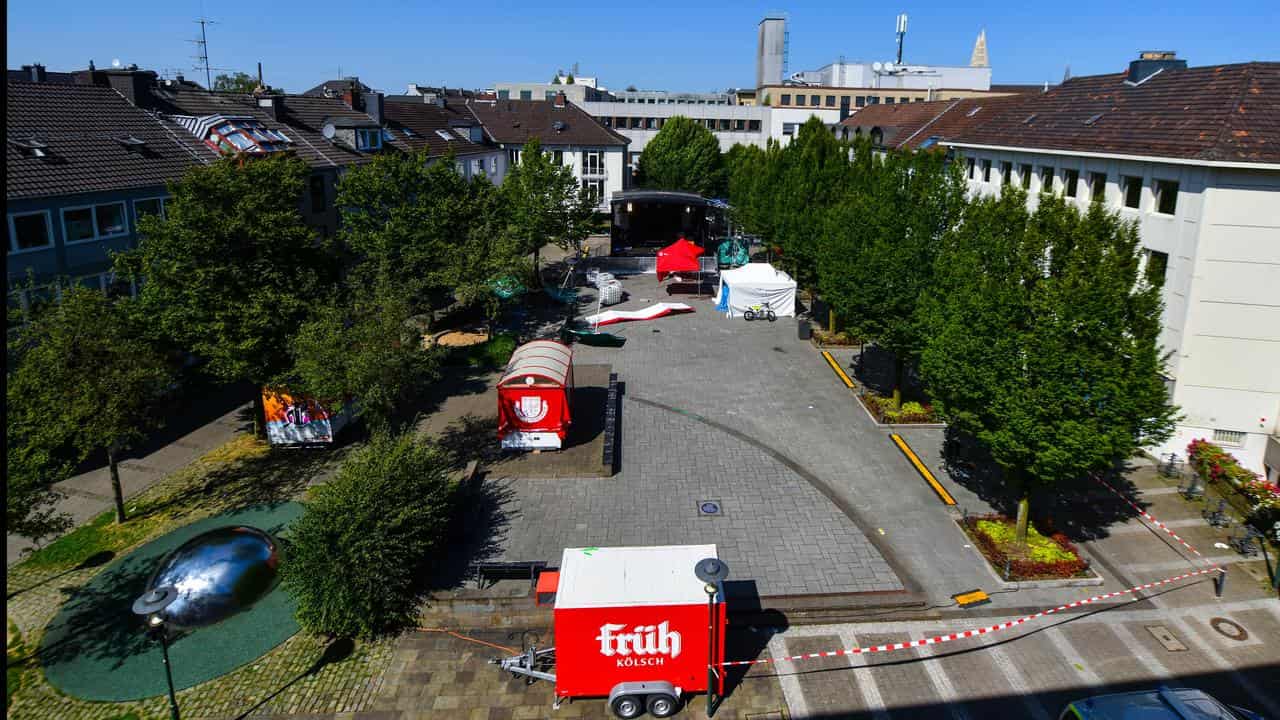 A view of the scene after a knife attack in Solingen