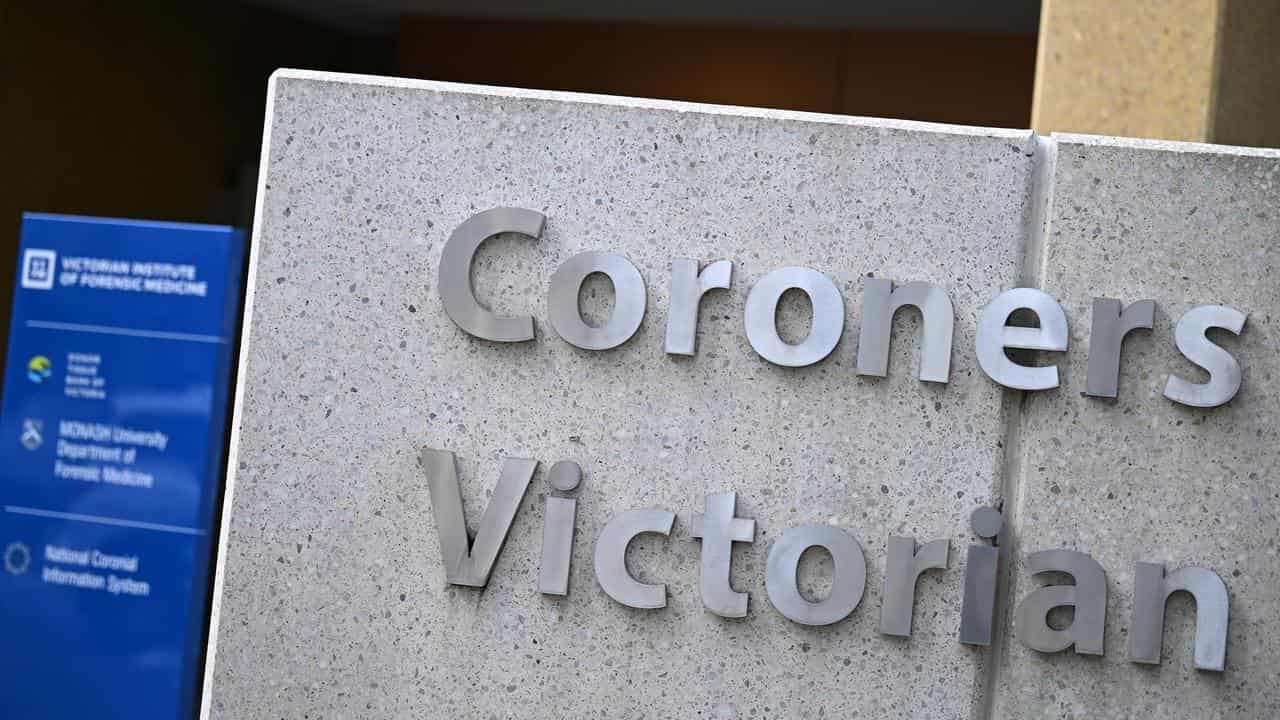 Signage for the Coroners Court of Victoria (file image)